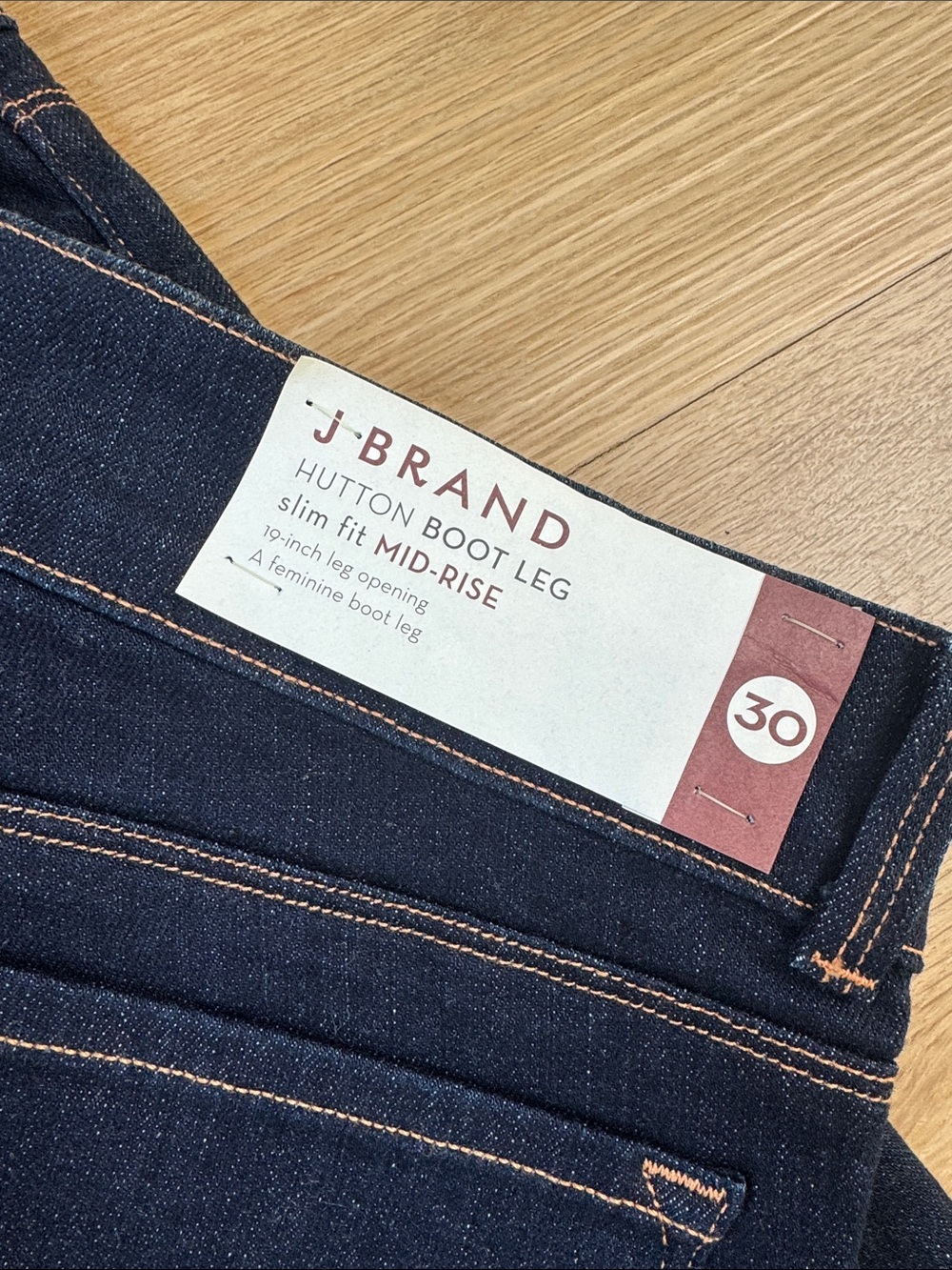 NWT - J Brand - HUTTON boot leg slim fit mid rise indigo jeans